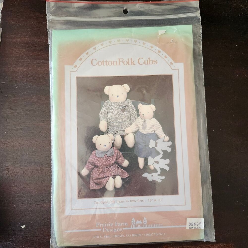 Prairie Farm Designs CottonFolk Cubs Quilt Pattern 16" 23" Bears Folk Art